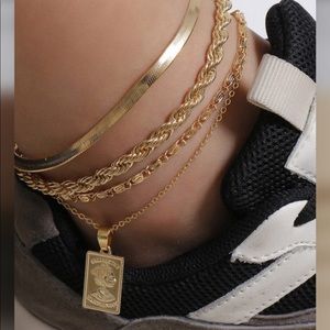 Rosalia Elizabeth Gold Anklets (4 pieces) NWOT